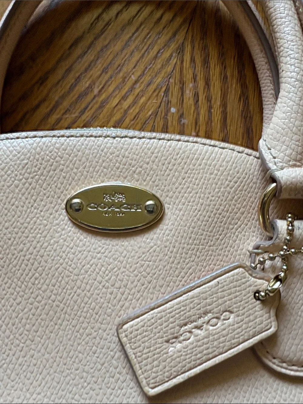 Coach Two-Tone Dome Satchel in Blush and Cream